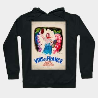 Retro poster - pub - vintage - france wine - Hoodie